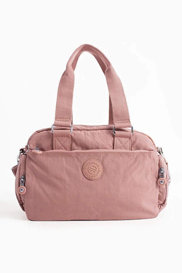 Sanmorris 3030 Unisex Krinkle Kumaş Omuz ve Çapraz Çanta PEMBE