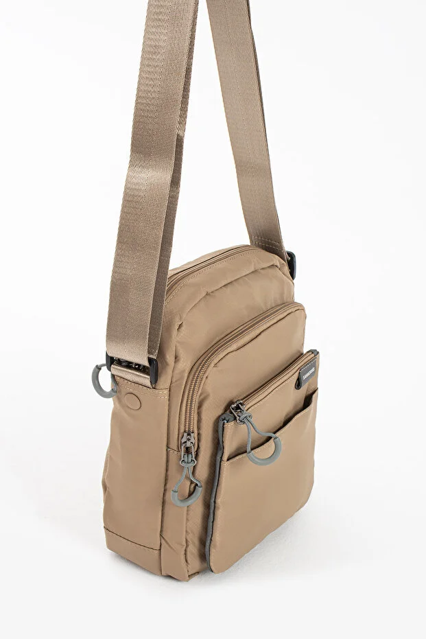 Sanmorris 6022 Unisex 5 Bölmeli Suya Dayanıklı Paraşüt Kumaş Organizer Çanta KOYU BEJ — görsel 2
