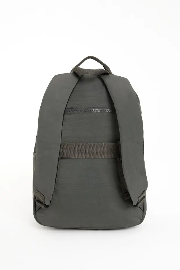 Sanmorris 3060 Unisex Suya Dayanıklı Orta Boy Krinkıl Kumaş Çok Gözlü  Laptop Okul Ve Seyahat Sırt Çantası KOYU GRİ — görsel 2
