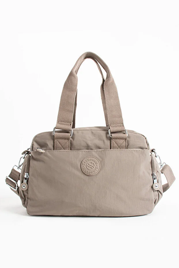 Sanmorris 3030 Unisex Krinkle Kumaş Omuz ve Çapraz Çanta KUM RENGİ — görsel 5