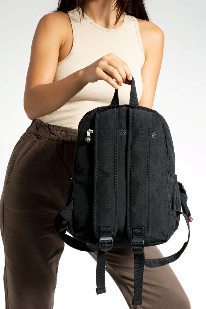 Sanmorris Unisex Suya Dayanıklı Kumaş Çok Gözlü Laptop Bölmeli Orta Boy Seyahat ve Okul Çantası SİYAH — görsel 3