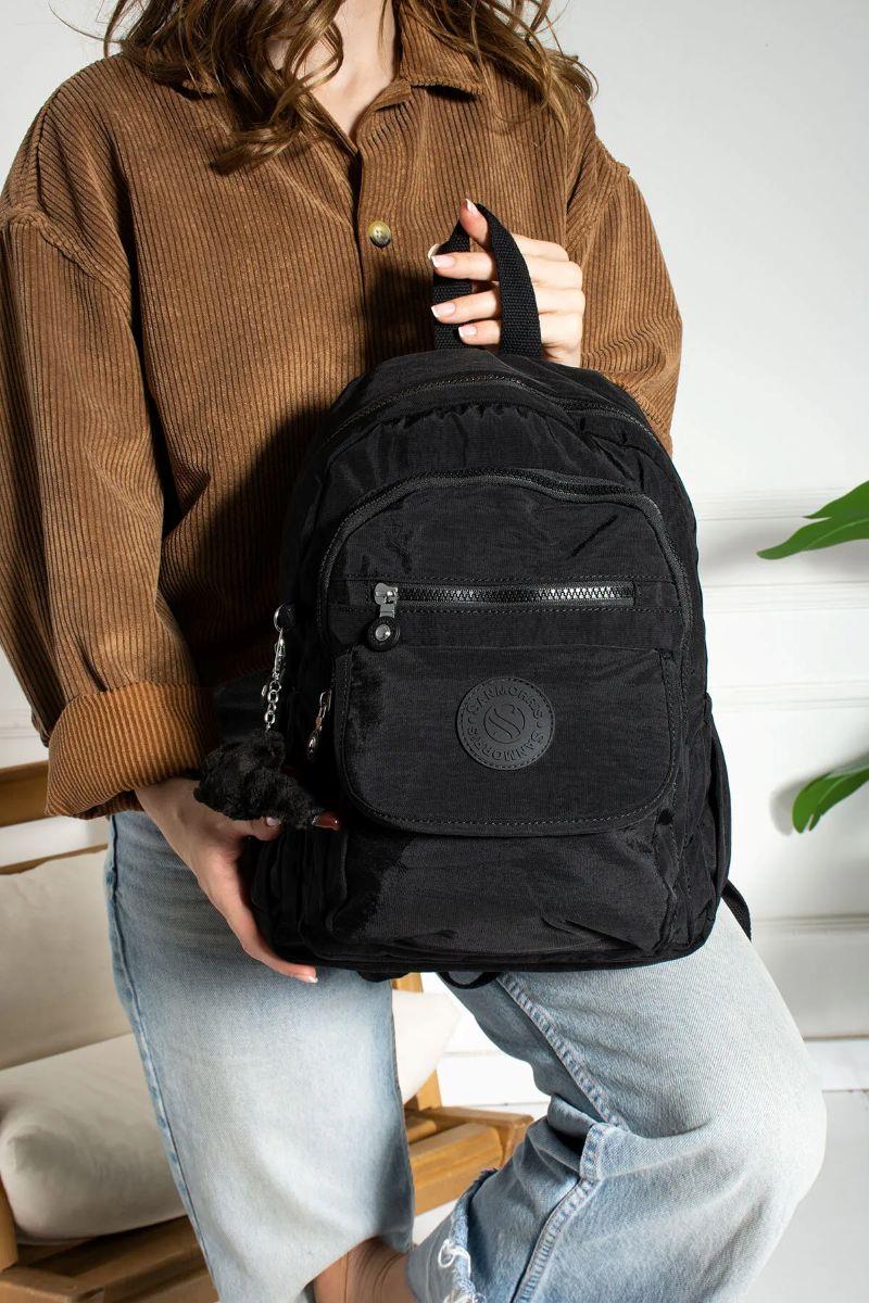 Sanmorris Unisex Suya Dayanıklı Paraşüt Kumaş Çok Gözlü Ön Cepli Ayarlanabilir Askılı  SİYAH