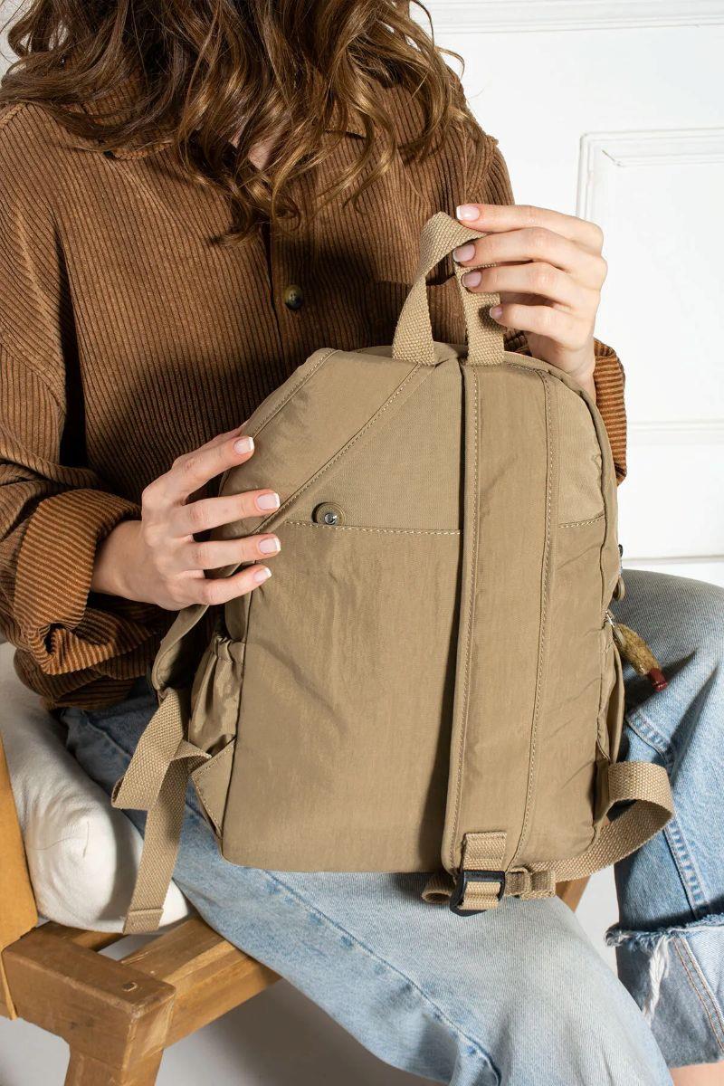 Sanmorris Unisex Suya Dayanıklı Paraşüt Kumaş Çok Gözlü Ön Cepli Ayarlanabilir Askılı BEJ — görsel 3
