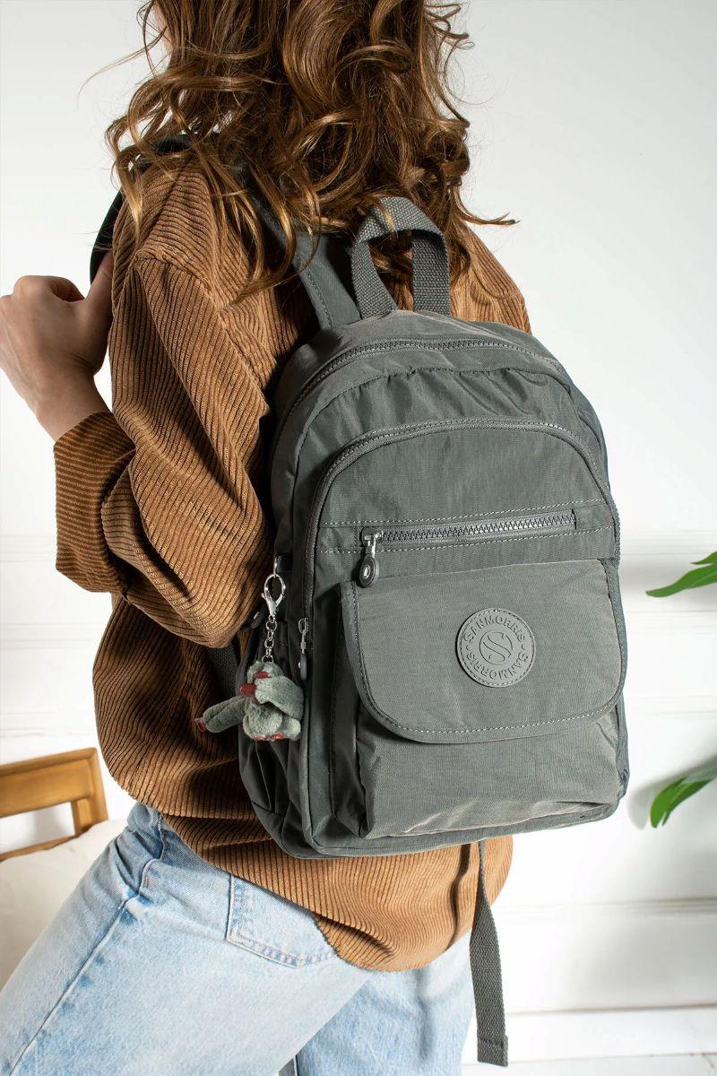 Sanmorris Unisex Suya Dayanıklı Paraşüt Kumaş Çok Gözlü Ön Cepli Ayarlanabilir Askılı KOYU GRİ — görsel 2
