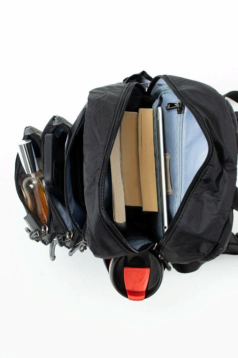 Sanmorris Unisex Suya Dayanıklı Paraşüt Kumaş 4 Bölmeli Laptop Bölmeli Seyahat Ve Okul Çantası MAVİ Renk — görsel 4