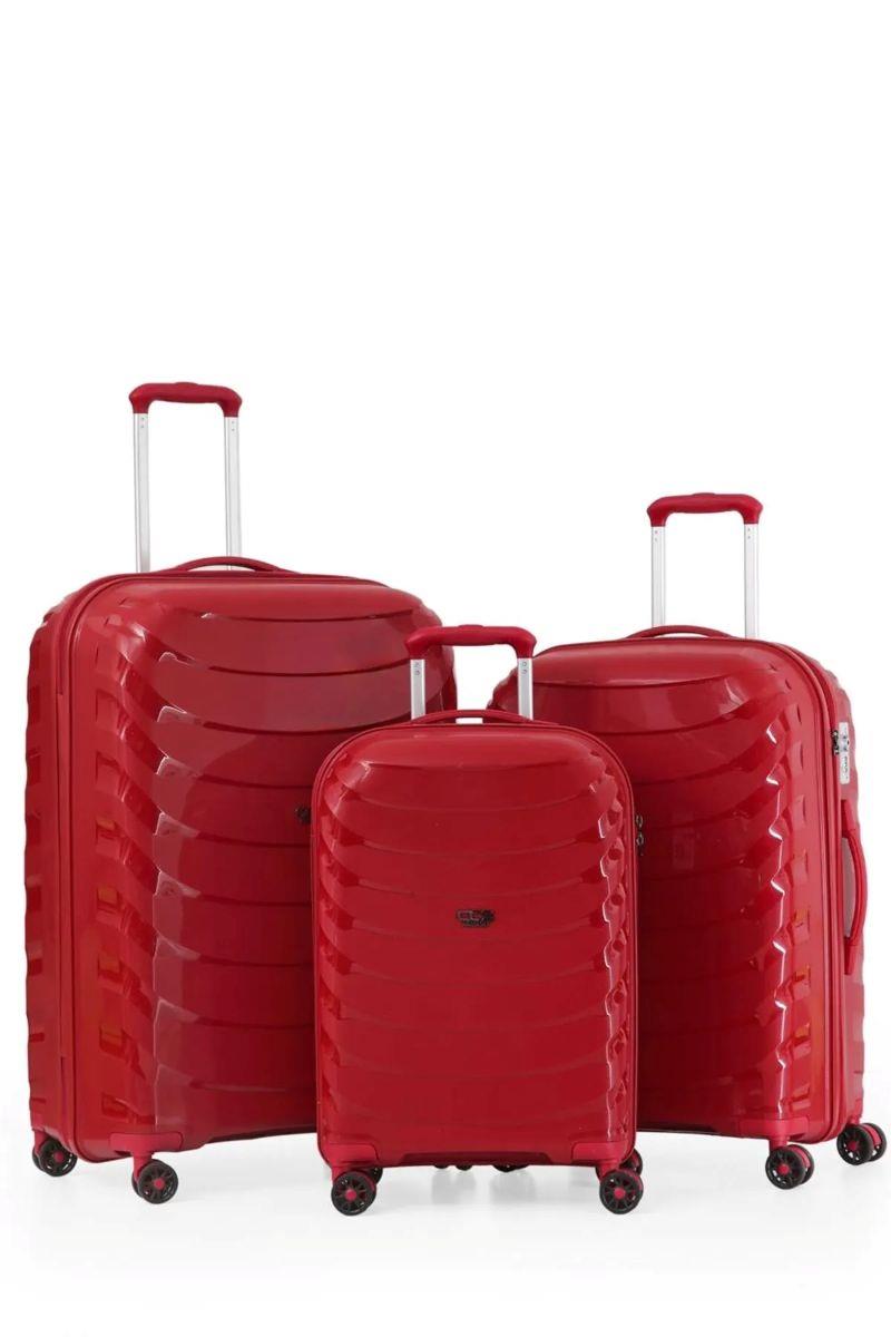 ÇÇS 5263 Polipropilen 3 Lü Valiz Seti-BORDO