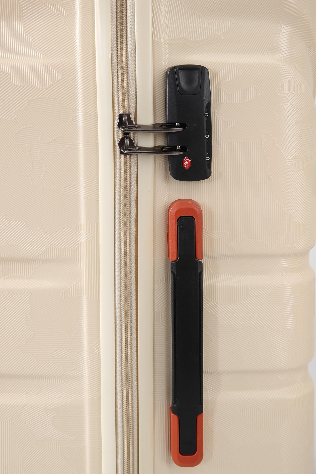 ÇÇS 5243 Polikarbon & Abs 3 Lü Valiz Seti-Beyaz — görsel 8