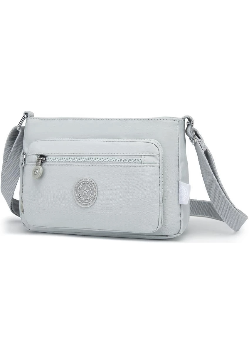 Smart Bags Krinkıl Kumaş Kadın Postacı Çantası 3270 Gri — görsel 2
