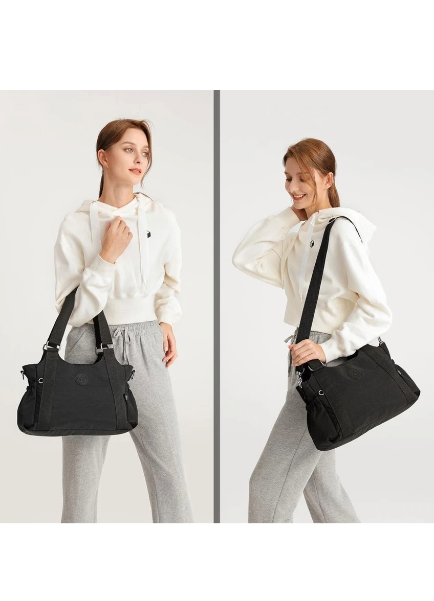 Smart Bags Kadın Omuz Çantası Krinkıl Kumaş  1163 Bej — görsel 4
