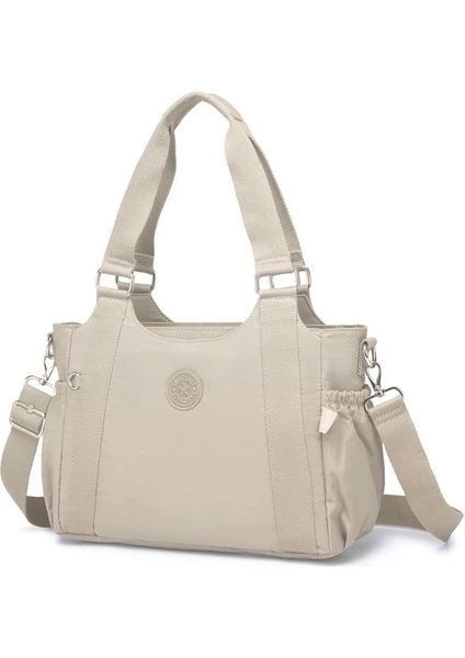 Smart Bags Kadın Omuz Çantası Krinkıl Kumaş  1163 Bej — görsel 2