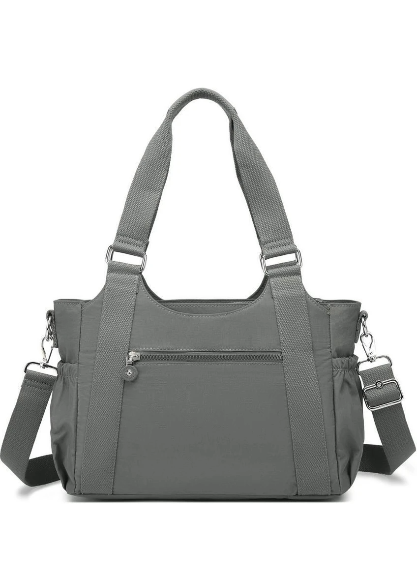 Smart Bags Kadın Omuz Çantası Krinkıl Kumaş 1163 Koyu Gri — görsel 2
